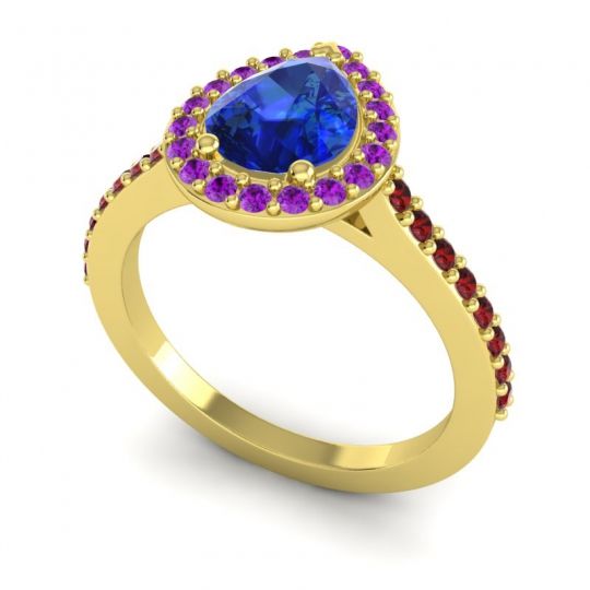 Pear Shape Halo Leta Ring