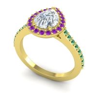 Pear Shape Halo Leta Ring