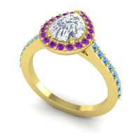 Pear Shape Halo Leta Ring