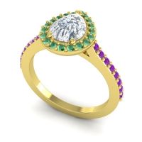 Pear Shape Halo Leta Ring