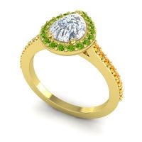 Pear Shape Halo Leta Ring