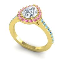 Pear Shape Halo Leta Ring