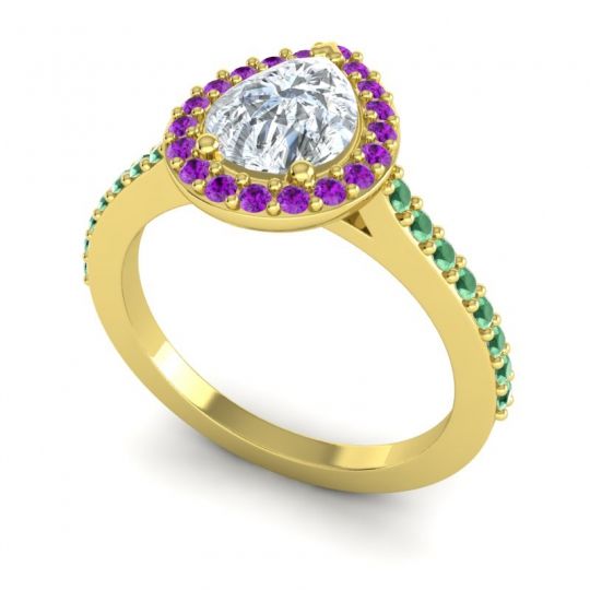 Pear Shape Halo Leta Ring