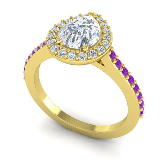 Pear Shape Halo Leta Ring