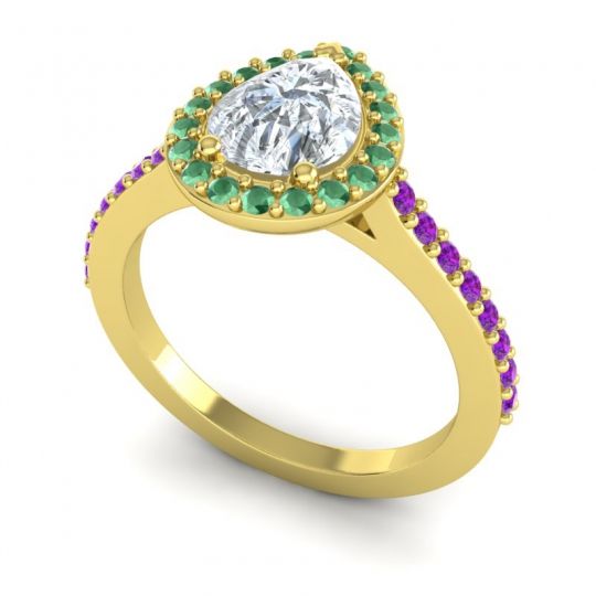 Pear Shape Halo Leta Ring