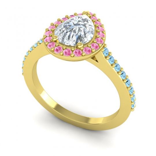 Pear Shape Halo Leta Ring