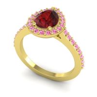 Pear Shape Halo Leta Ring