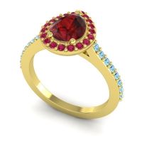 Pear Shape Halo Leta Ring