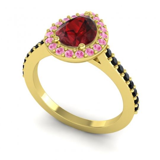 Pear Shape Halo Leta Ring