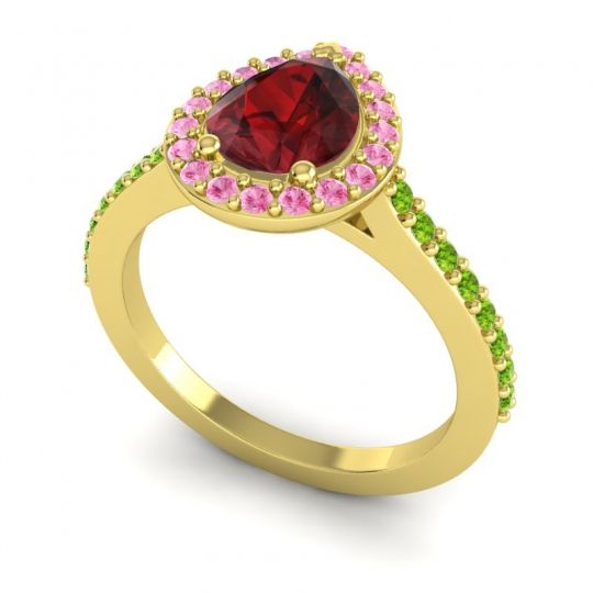 Pear Shape Halo Leta Ring