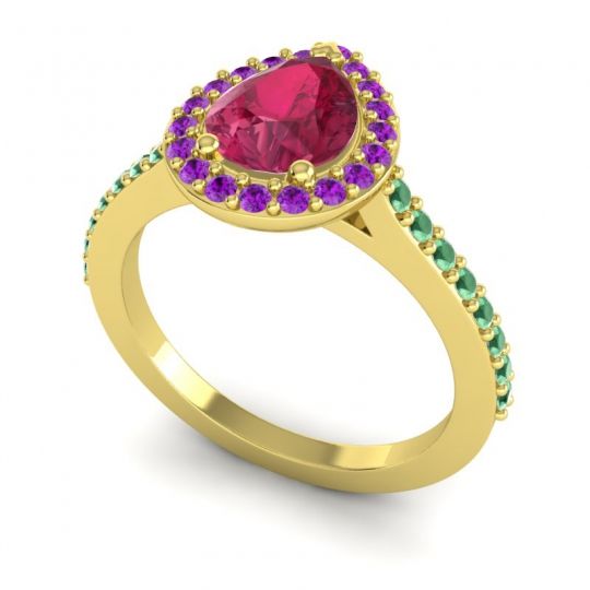 Pear Shape Halo Leta Ring