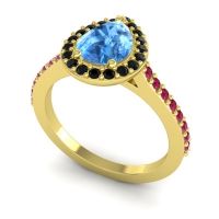 Pear Shape Halo Leta Ring