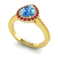 Pear Shape Halo Leta Ring