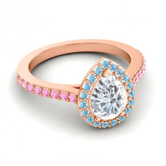 Pear Shape Halo Leta Ring