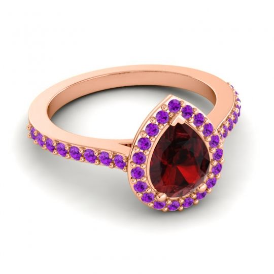 Pear Shape Halo Leta Ring