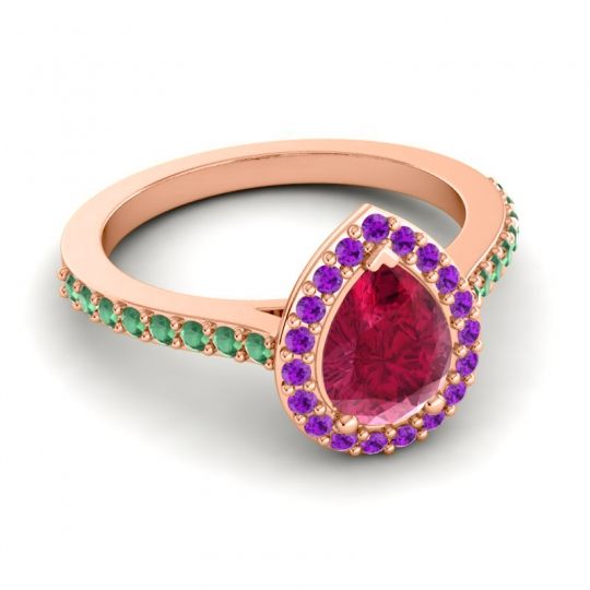 Pear Shape Halo Leta Ring