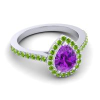 Pear Shape Halo Leta Ring