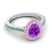 Pear Shape Halo Leta Ring