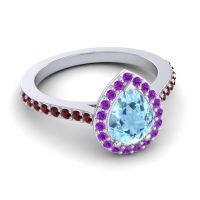 Pear Shape Halo Leta Ring