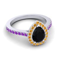 Pear Shape Halo Leta Ring