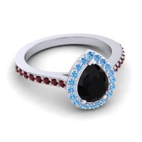 Pear Shape Halo Leta Ring