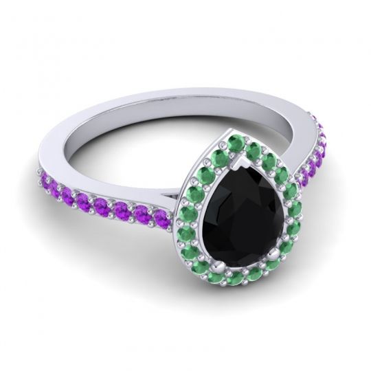 Pear Shape Halo Leta Ring