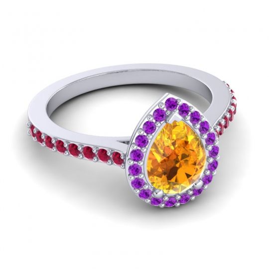 Pear Shape Halo Leta Ring