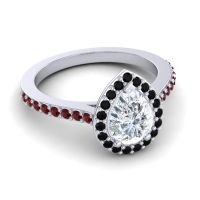 Pear Shape Halo Leta Ring