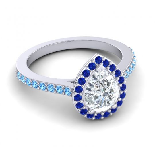 Pear Shape Halo Leta Ring