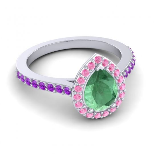 Pear Shape Halo Leta Ring