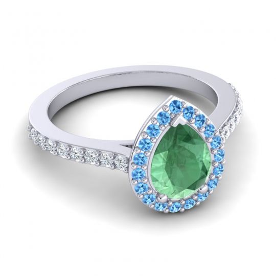 Pear Shape Halo Leta Ring