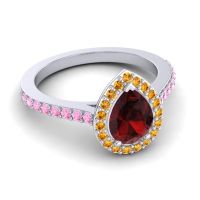 Pear Shape Halo Leta Ring