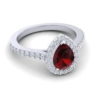 Pear Shape Halo Leta Ring