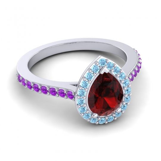 Pear Shape Halo Leta Ring