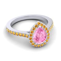 Pear Shape Halo Leta Ring