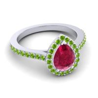 Pear Shape Halo Leta Ring