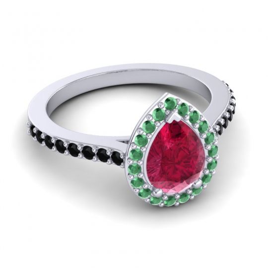 Pear Shape Halo Leta Ring