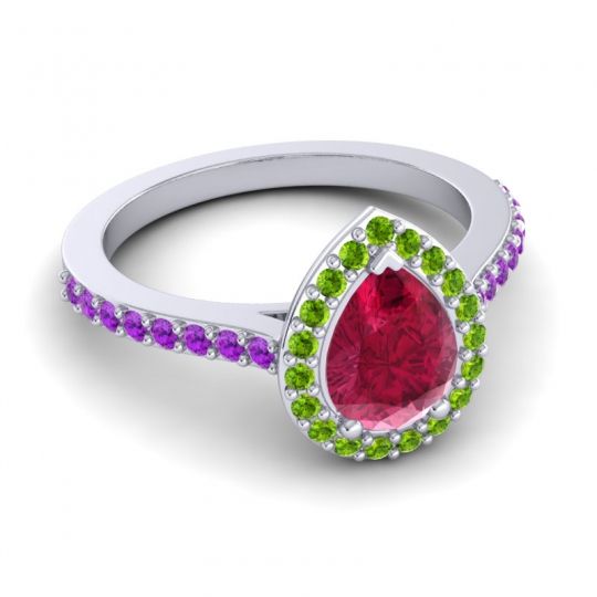 Pear Shape Halo Leta Ring