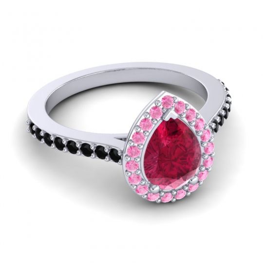 Pear Shape Halo Leta Ring