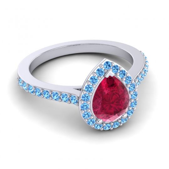 Pear Shape Halo Leta Ring