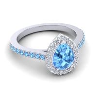 Pear Shape Halo Leta Ring