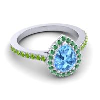 Pear Shape Halo Leta Ring
