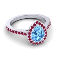 Pear Shape Halo Leta Ring