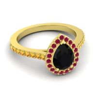 Pear Shape Halo Leta Ring