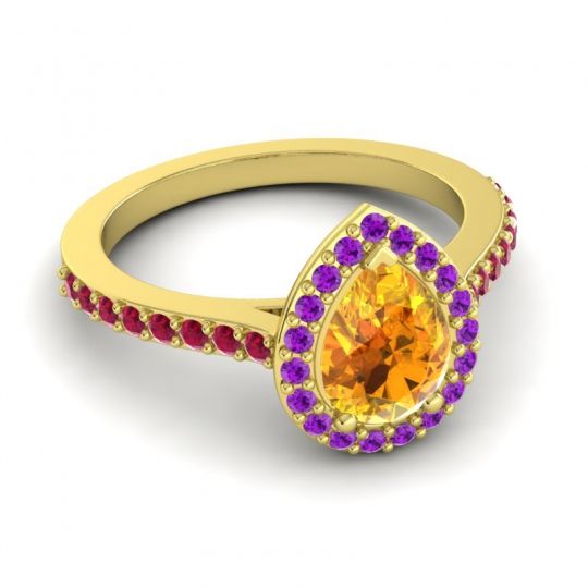 Pear Shape Halo Leta Ring