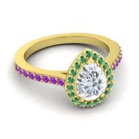 Pear Shape Halo Leta Ring