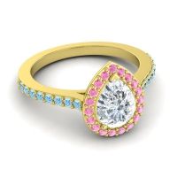 Pear Shape Halo Leta Ring