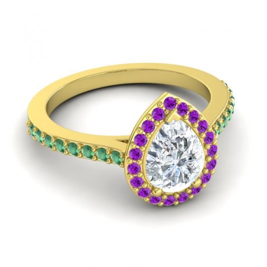 Pear Shape Halo Leta Ring