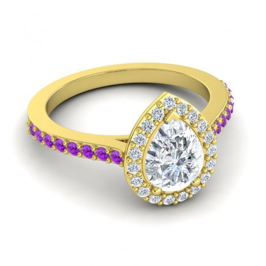 Pear Shape Halo Leta Ring