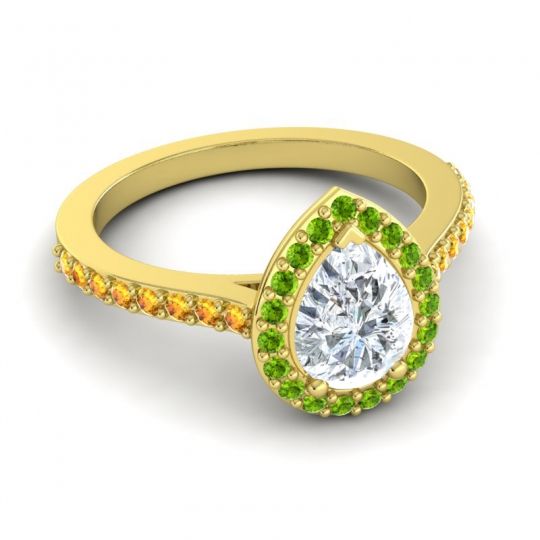 Pear Shape Halo Leta Ring